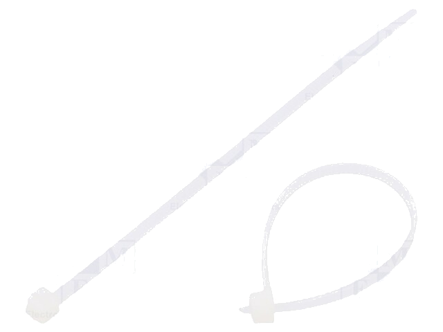 Kabelbinder; L: 100mm; W: 2,5mm; polyamide; 80N; natuurlijk; UL94V-2 Kabelbinder; L: 100mm; W: 2,5mm; polyamide; 80N; natuurlijk; UL94V-2